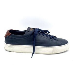 Good Man Brand Navy Leather Low Top Sneakers Men's Size 8.5 Made in Italy